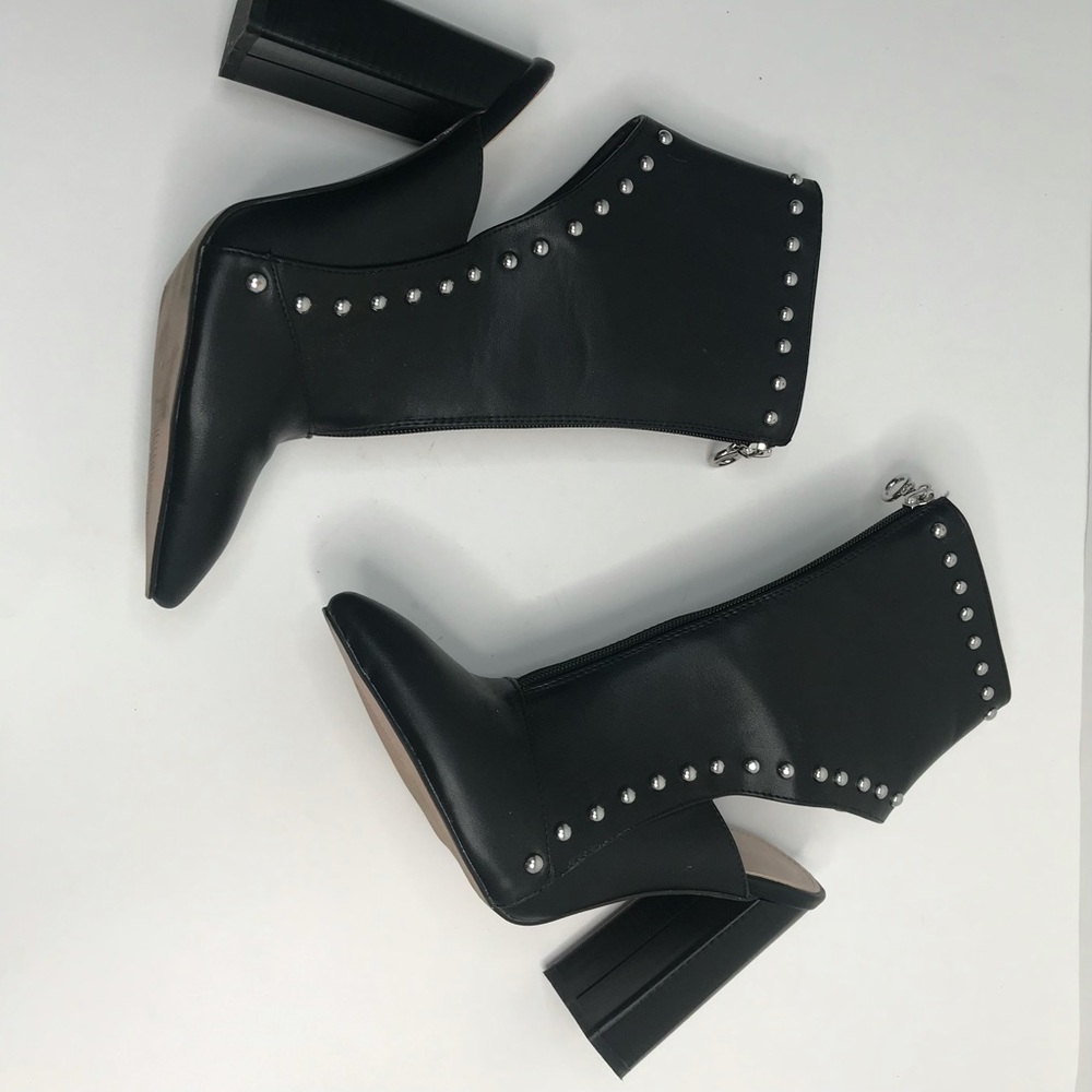 Studded black  ankle platform boots